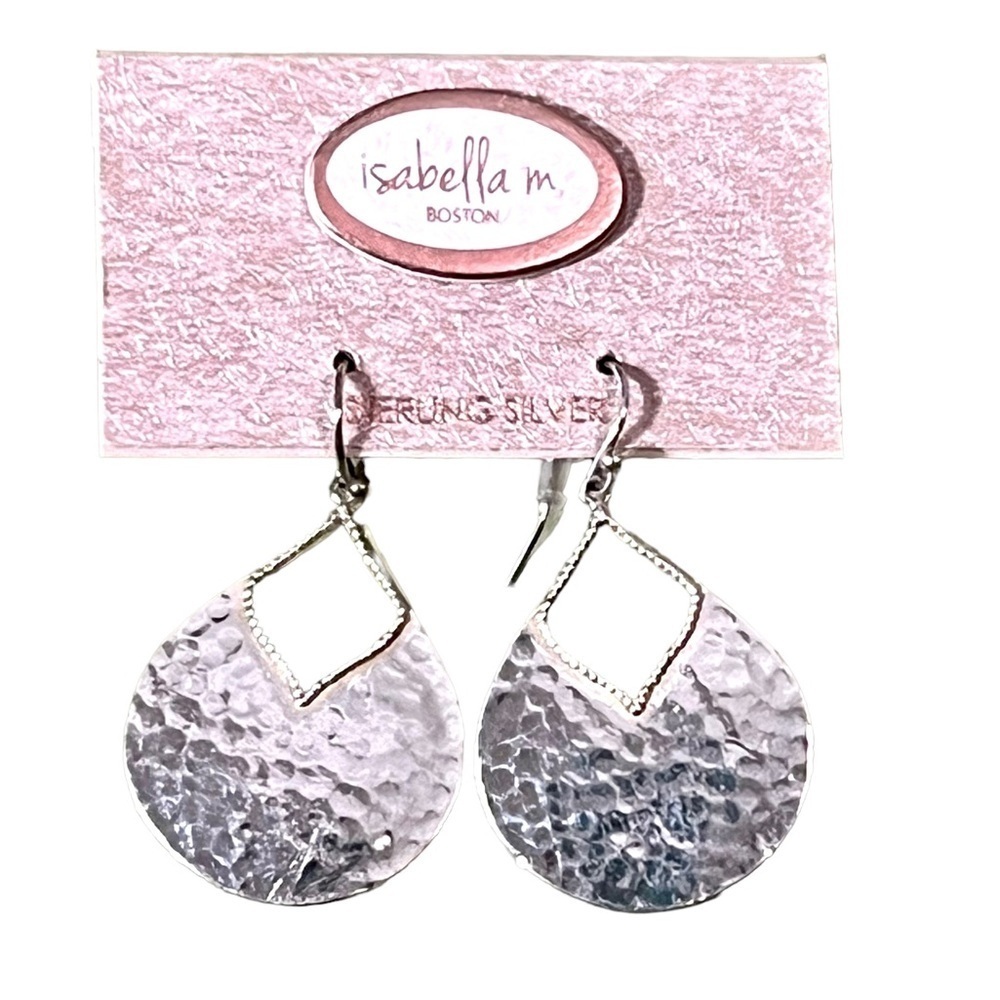 Isabella M Hammered Sterling Silver Teardrop Earrings